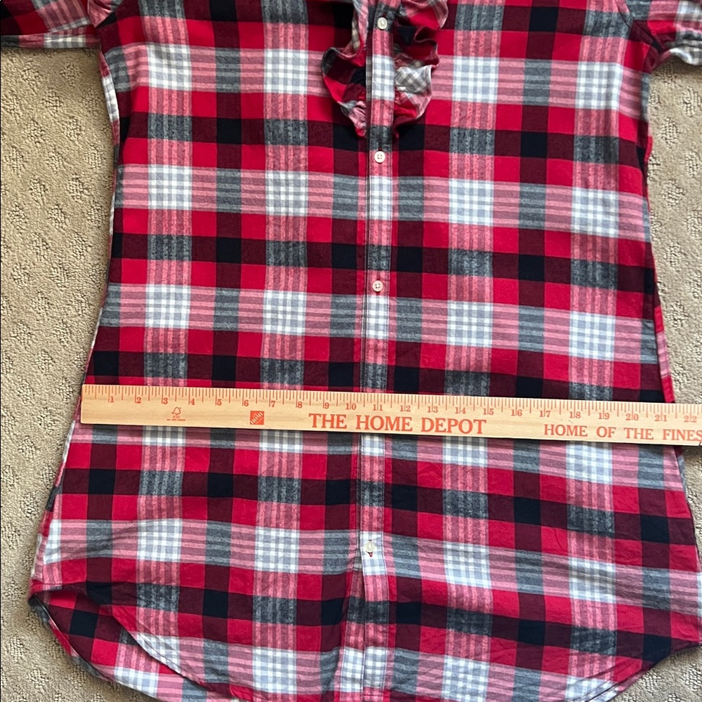 Ralph Lauren Polo Red Black White Gray Plaid Ruffle Dress - Picture 10 of 10